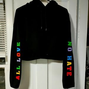 All love mo hate cropped sweatshirt